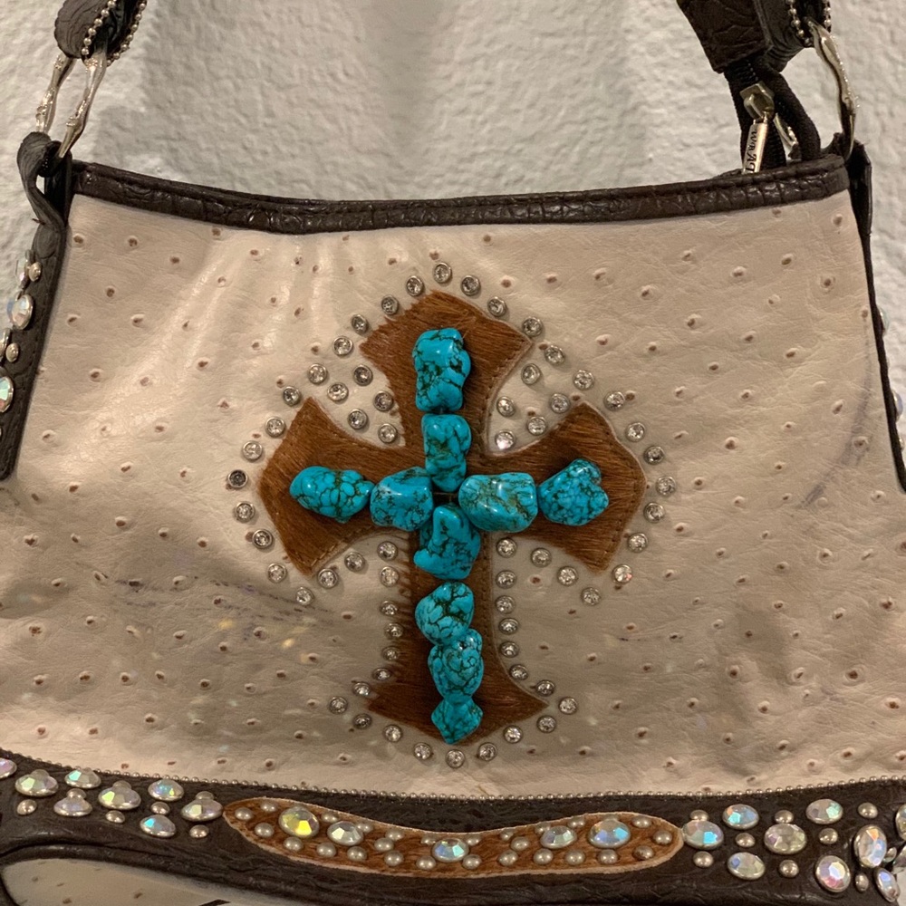 Country Rhinestone & Turquoise Shoulder Bag - Picture 2 of 5
